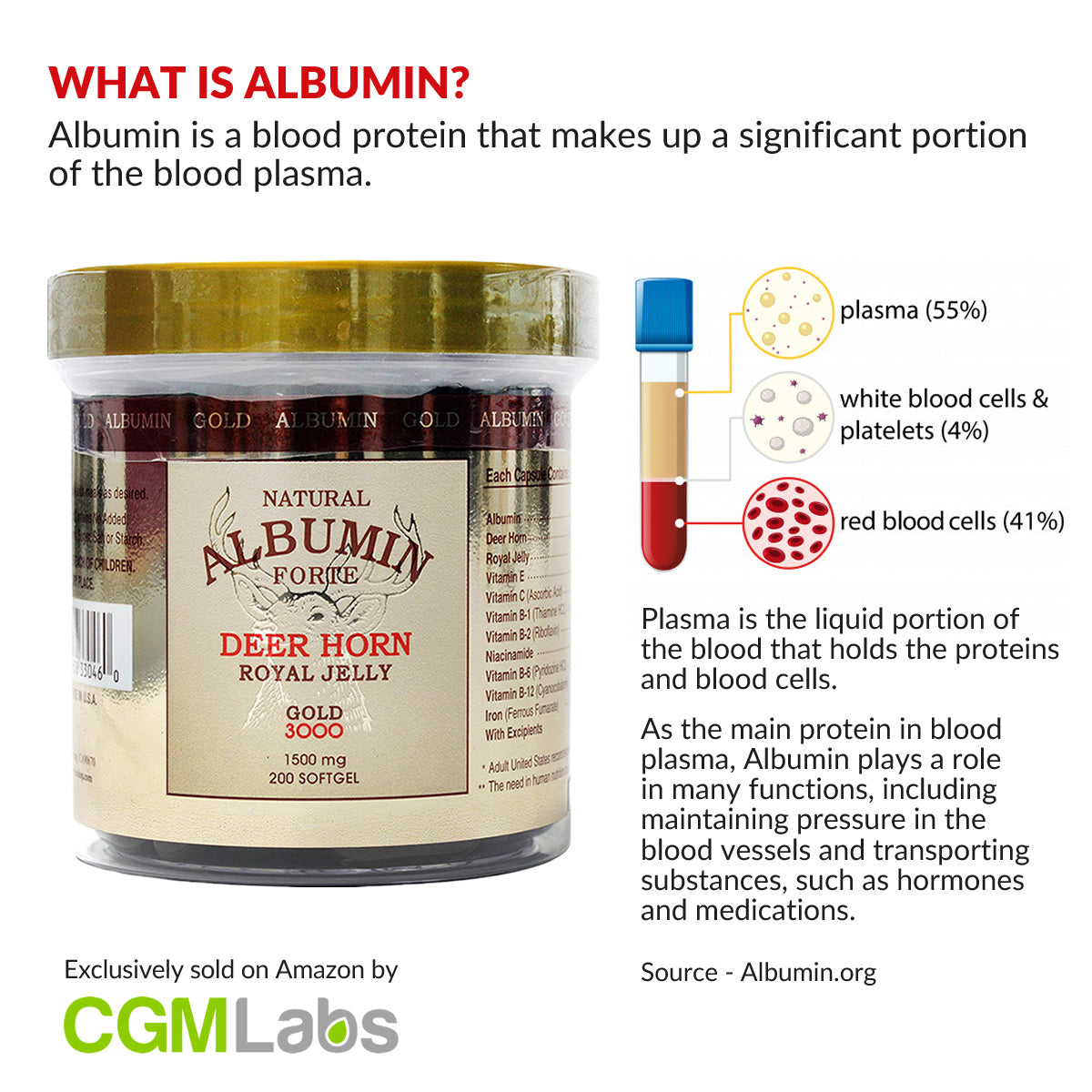 Nature Bio 내츄럴 알부민 포르테 1500 mg 200캡슐