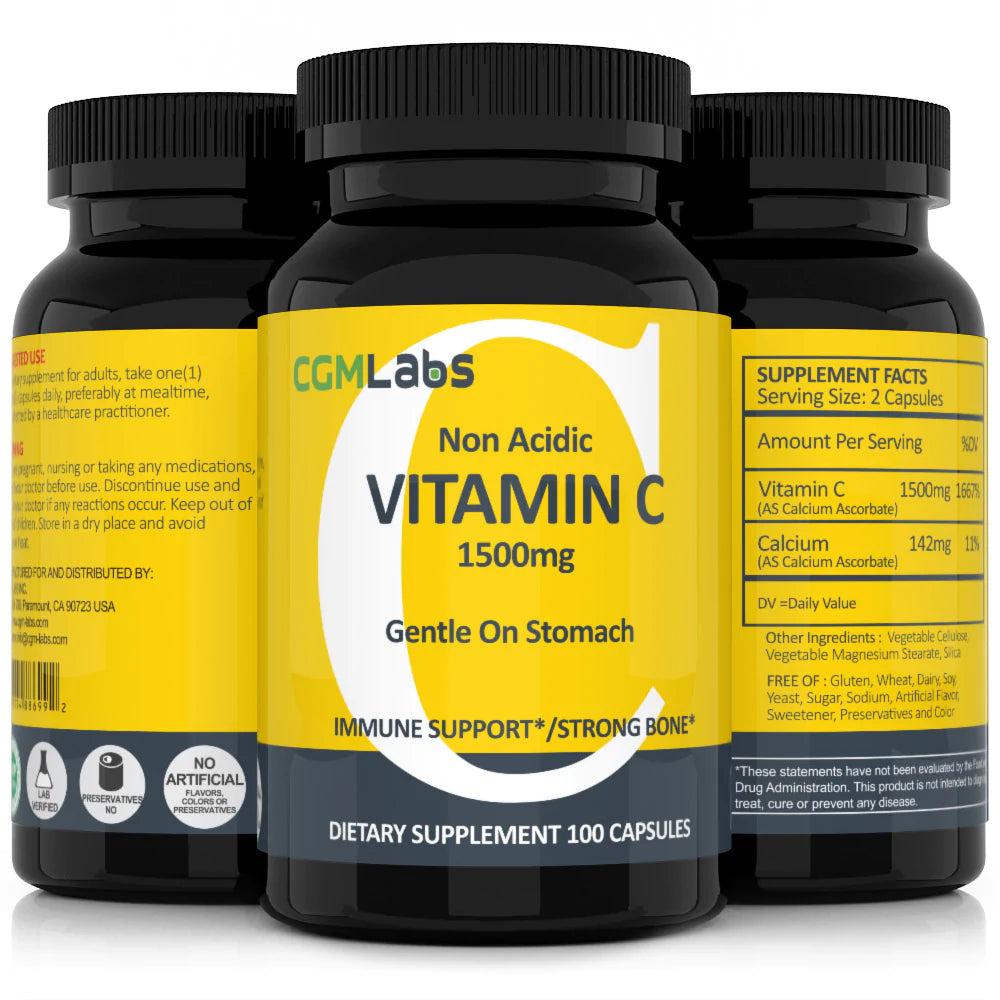 CGM Labs- Non Acidic Vitamin C 1500mg - 100 Count