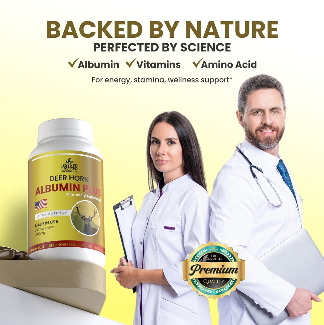 Pro Herb labs 녹용 알부민 플러스 Deer Horn Albumin Plus 1000 mg 200 캡슐